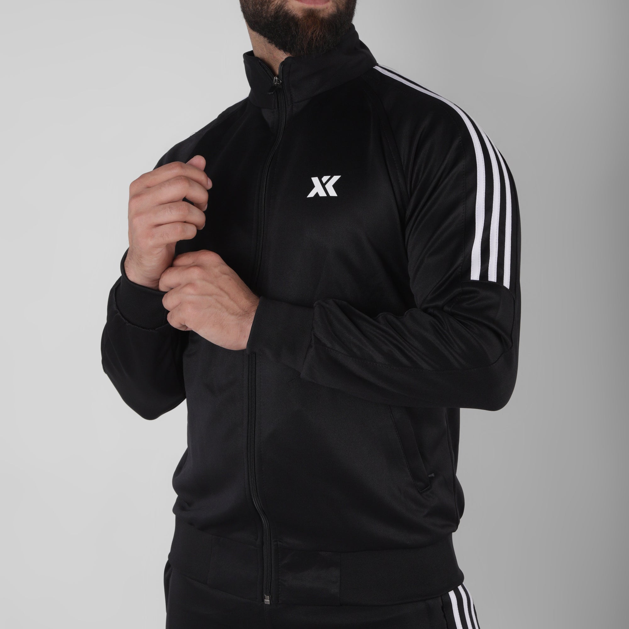 Black stripes zipper
