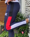 Navy three colour panel quick dry bottom