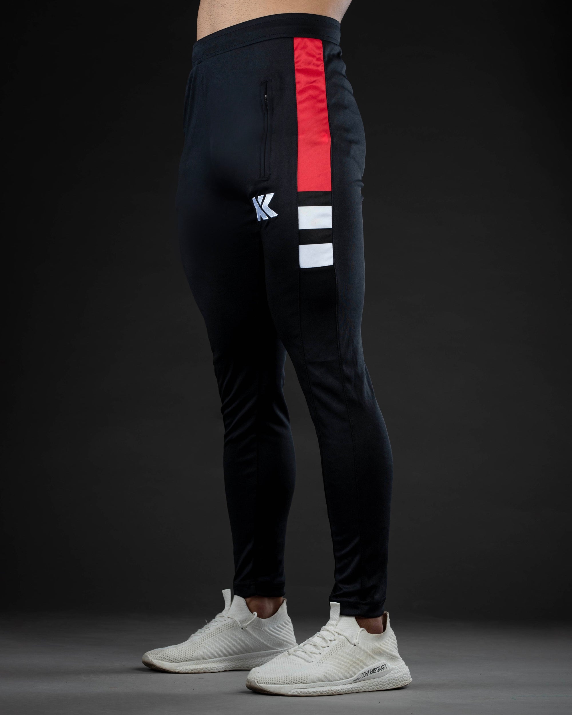 Black red half sublimation interlock bottom