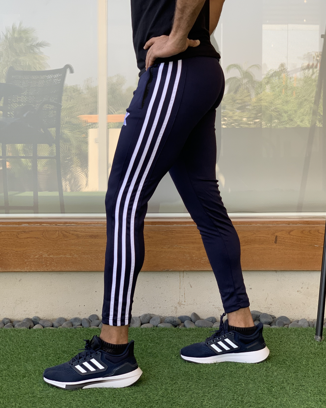 Navy Three Stripes Quick Dry Bottom
