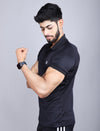 Premium black fitted polo