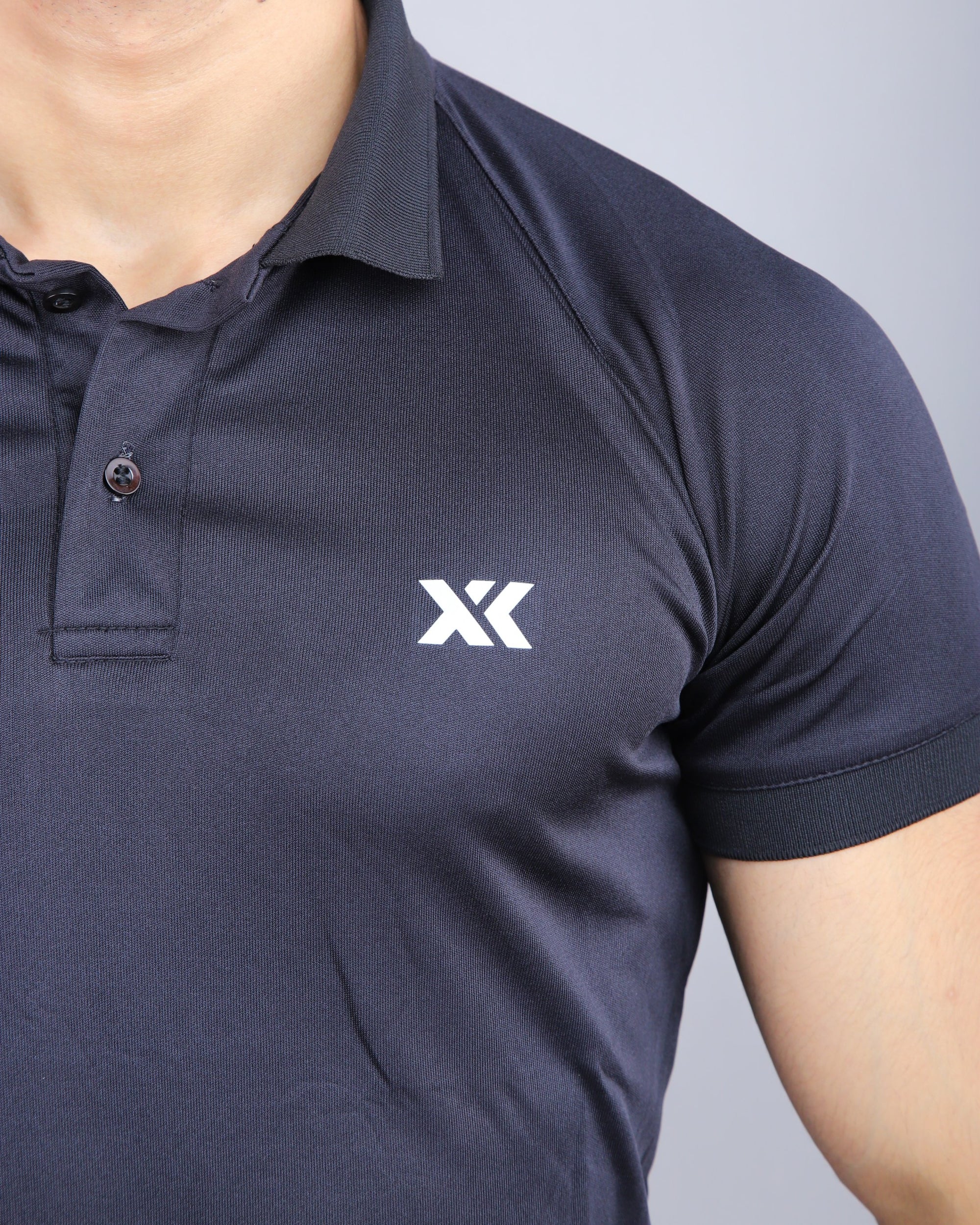 Premium black fitted polo
