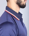 Premium navy blue fitted polo