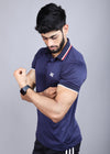 Premium navy blue fitted polo