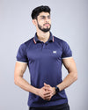 Premium navy blue fitted polo