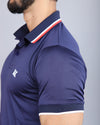 Premium navy blue fitted polo