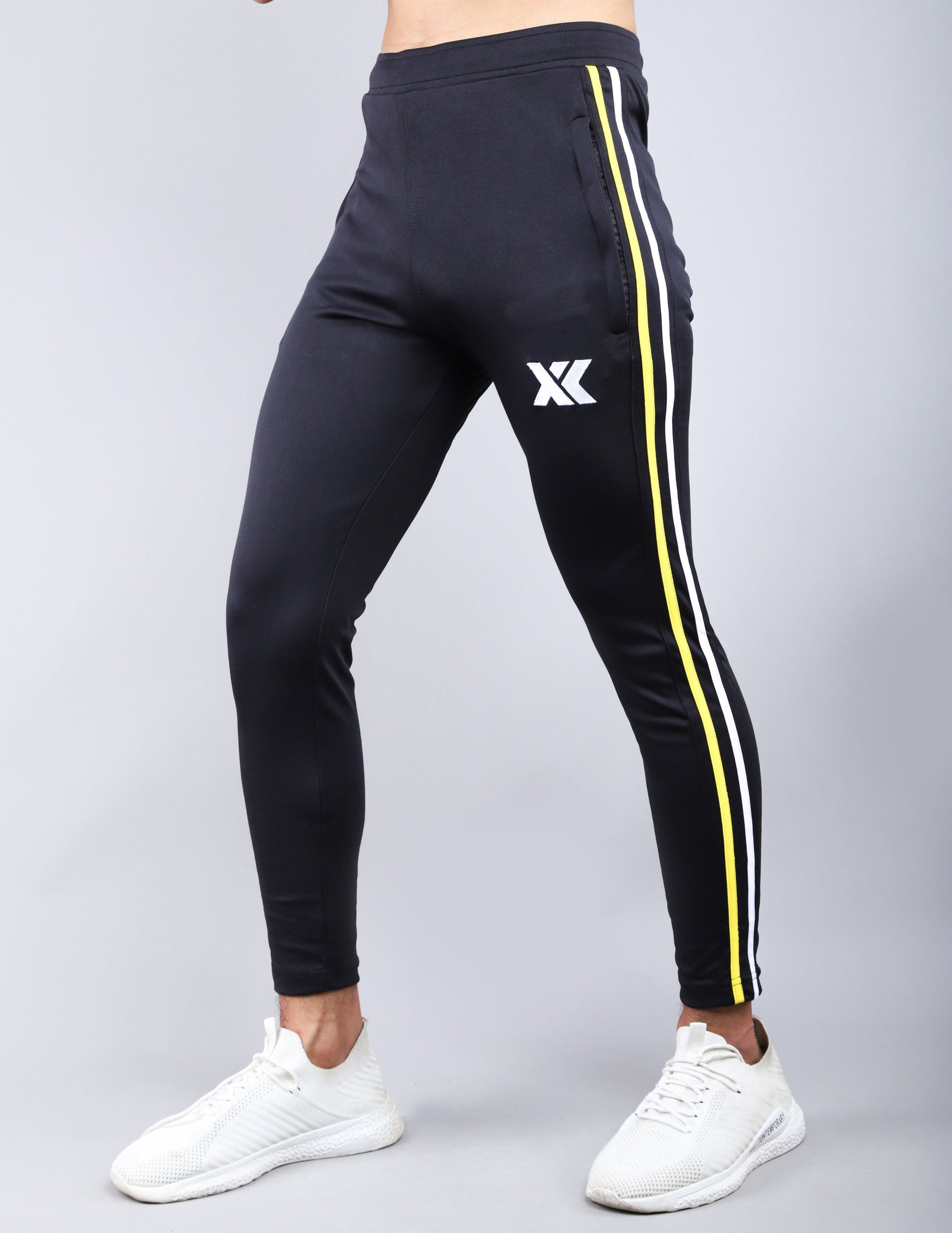 Black quick dry yellow white stripes bottom