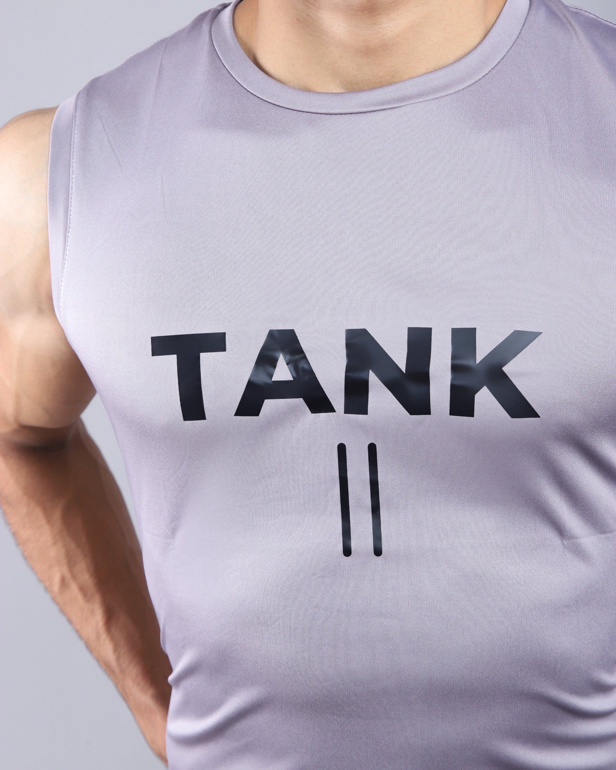 Silver power tank top