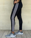 Black three stripes quick dry bottom