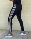 Black three stripes quick dry bottom