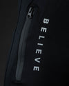 Black reflective believe interlock bottom