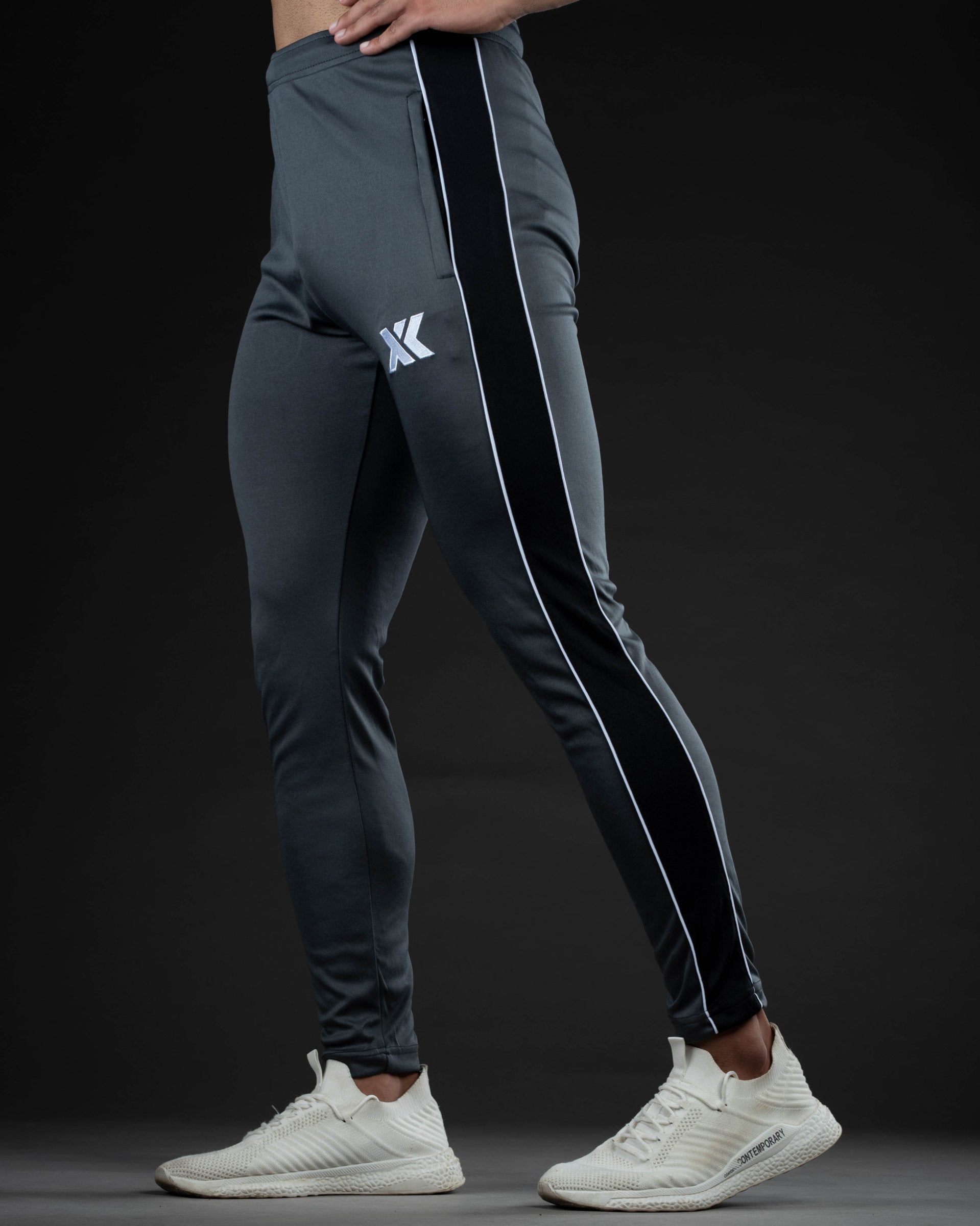 Grey black side piping interlock bottom